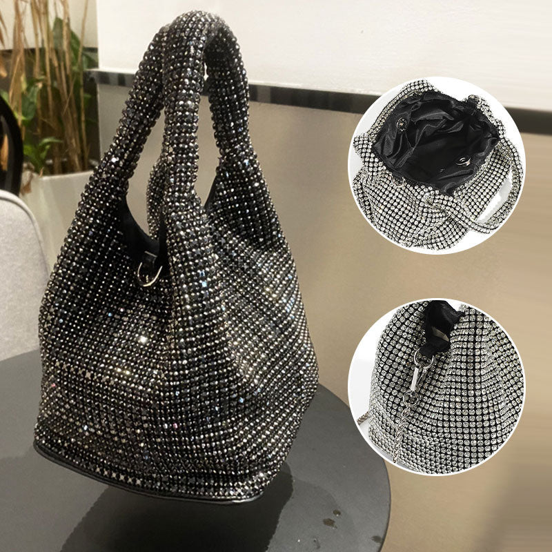Sac à main à pochette en strass pour femmes
