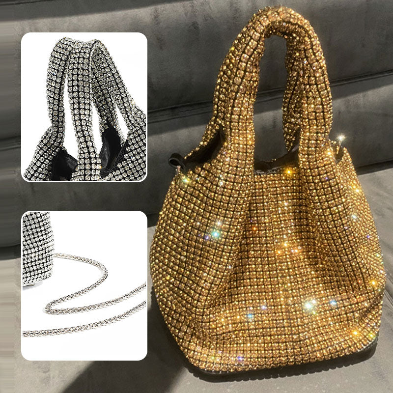 Sac à main à pochette en strass pour femmes