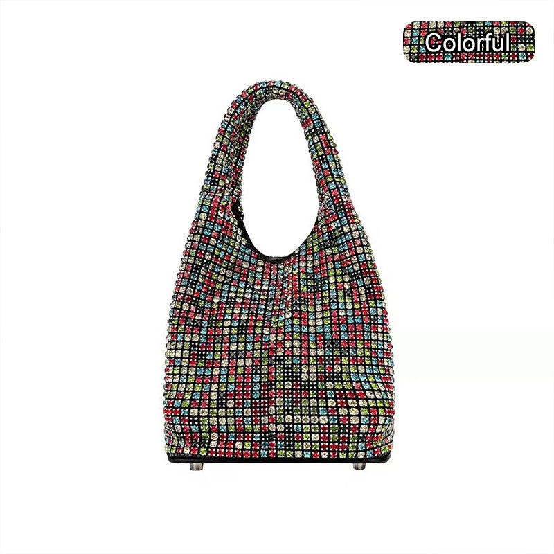 Sac à main à pochette en strass pour femmes