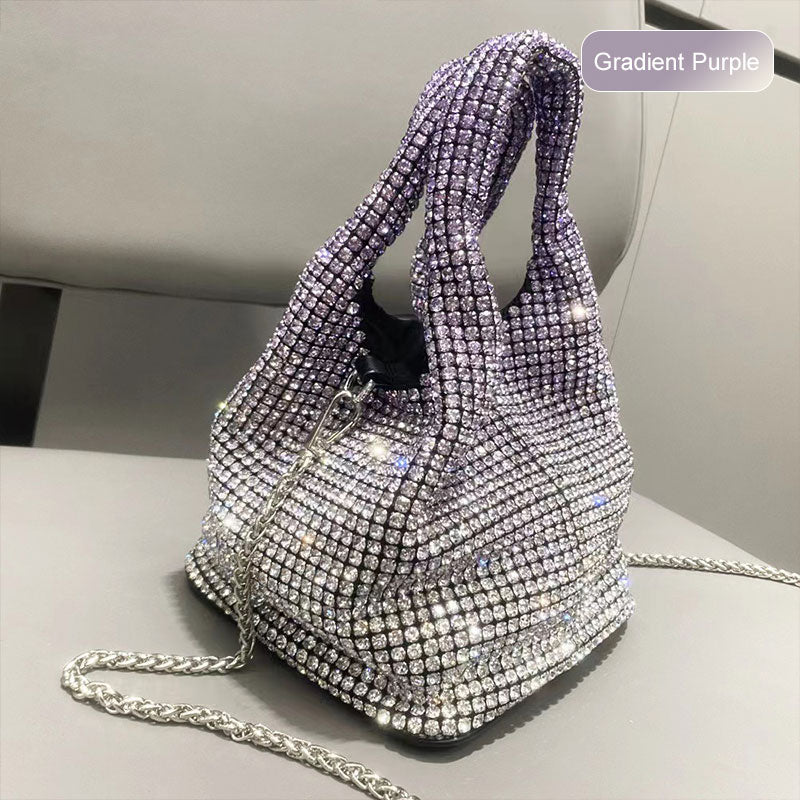 Sac à main à pochette en strass pour femmes