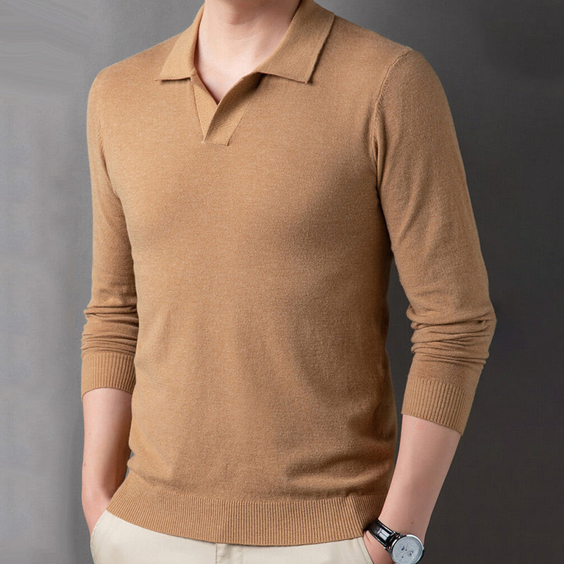 🎅Vente de Noël - 49% DE RÉDUCTION🎅Pull-over doux pour hommes avec col à revers