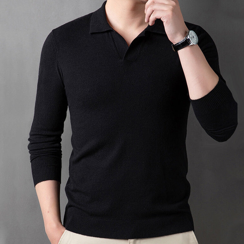 🎅Vente de Noël - 49% DE RÉDUCTION🎅Pull-over doux pour hommes avec col à revers