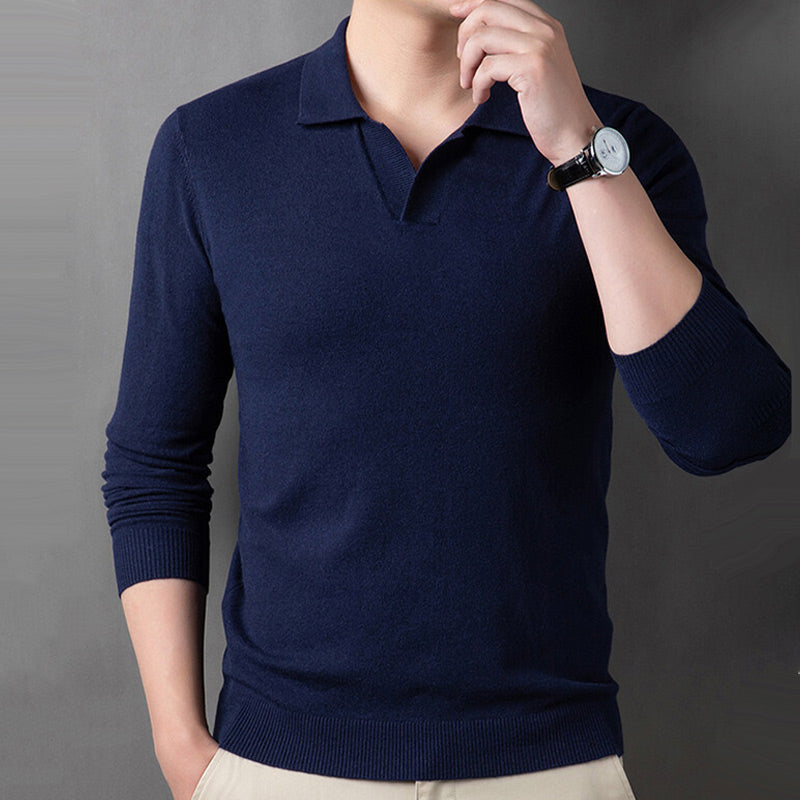 🎅Vente de Noël - 49% DE RÉDUCTION🎅Pull-over doux pour hommes avec col à revers
