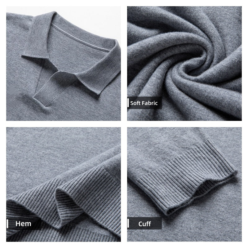 🎅Vente de Noël - 49% DE RÉDUCTION🎅Pull-over doux pour hommes avec col à revers