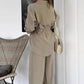 🎁✨ Vente à la criée🔥Ensemble haut boutonné et pantalon ample