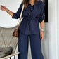 🎁✨ Vente à la criée🔥Ensemble haut boutonné et pantalon ample