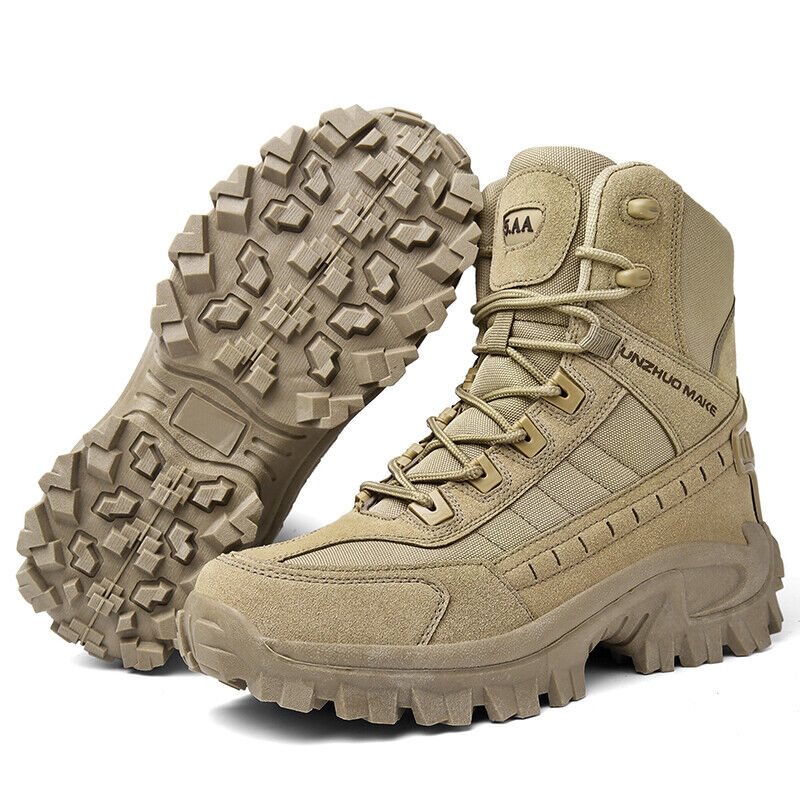 Bottes de Combat de Travail Imperméables pour Hommes, Extérieur Anti-Perforation, Bottes de l'Armée (Amélioration de la Durabilité)