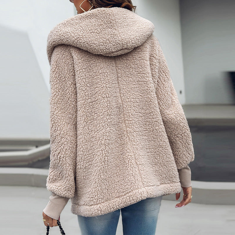 🎅Promotion de Noël - 49% de réduction🎅Veste à capuche douce et floue avec poches pour femmes