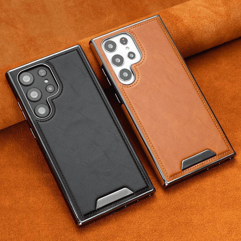 Etui magnétique anti-chute en simili-cuir de luxe pour Samsung