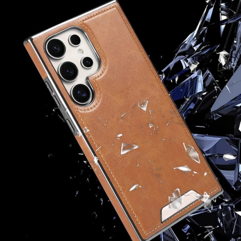 Etui magnétique anti-chute en simili-cuir de luxe pour Samsung