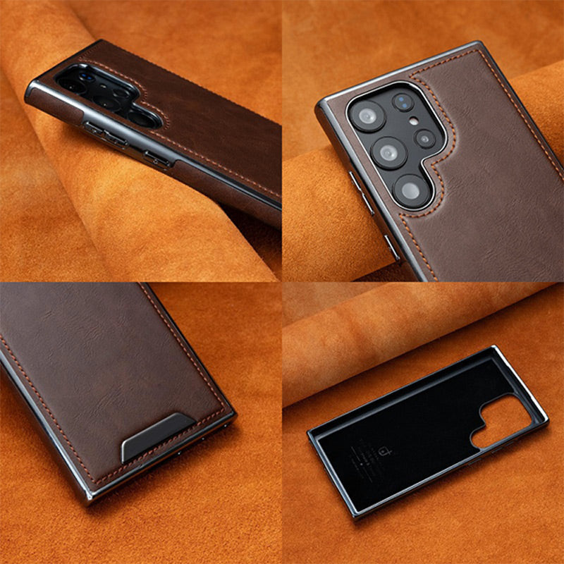 Etui magnétique anti-chute en simili-cuir de luxe pour Samsung