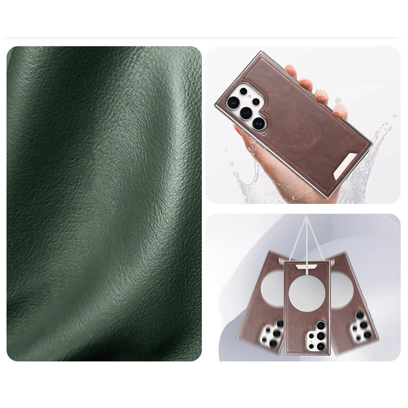 Etui magnétique anti-chute en simili-cuir de luxe pour Samsung