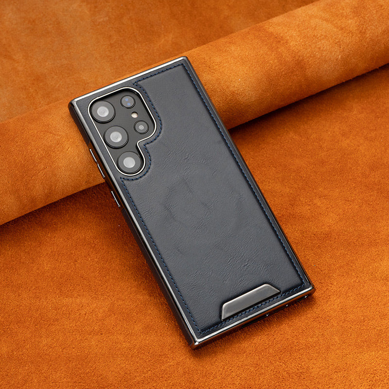 Etui magnétique anti-chute en simili-cuir de luxe pour Samsung