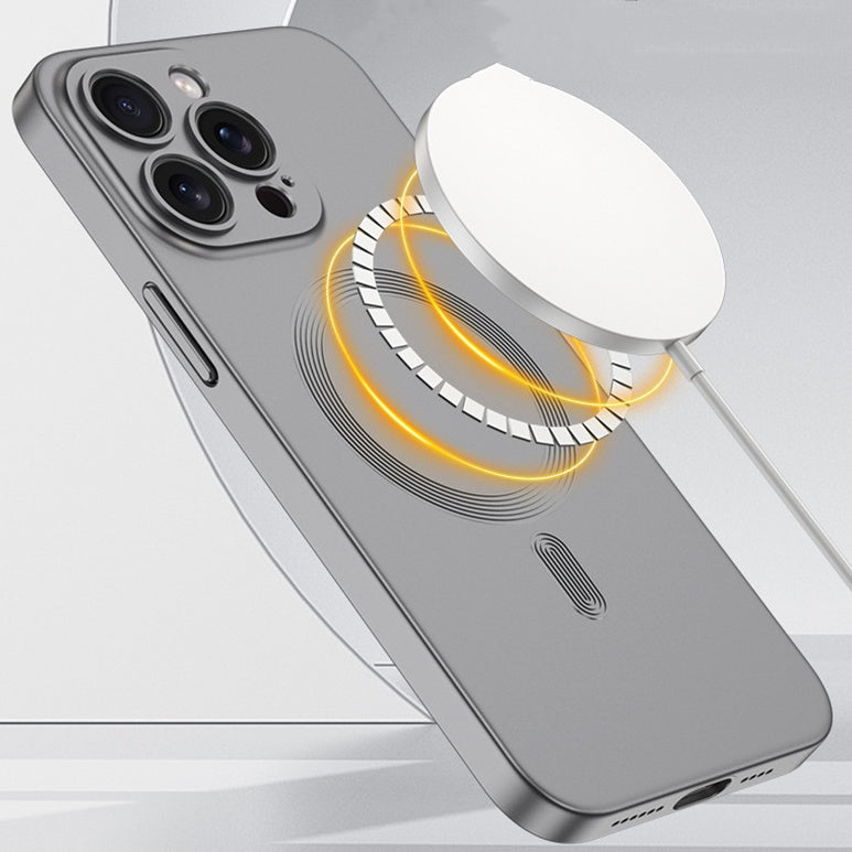 Couverture complète du boîtier de téléphone de charge sans fil magnétique