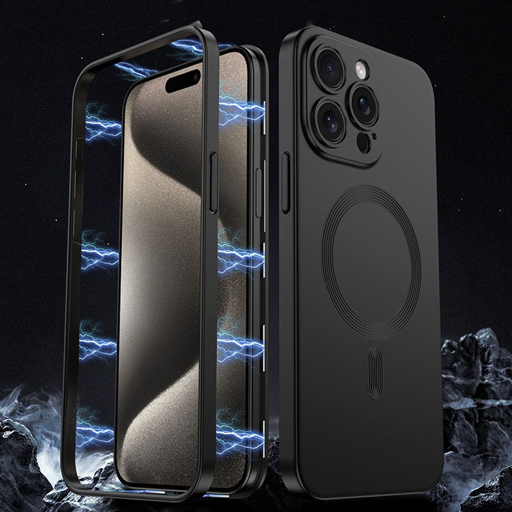 Couverture complète du boîtier de téléphone de charge sans fil magnétique