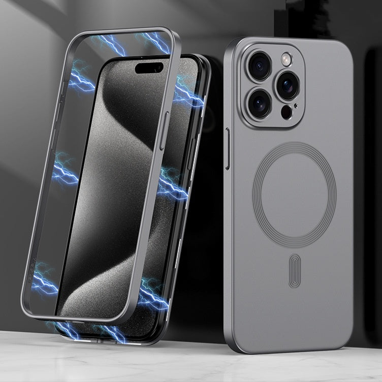 Couverture complète du boîtier de téléphone de charge sans fil magnétique