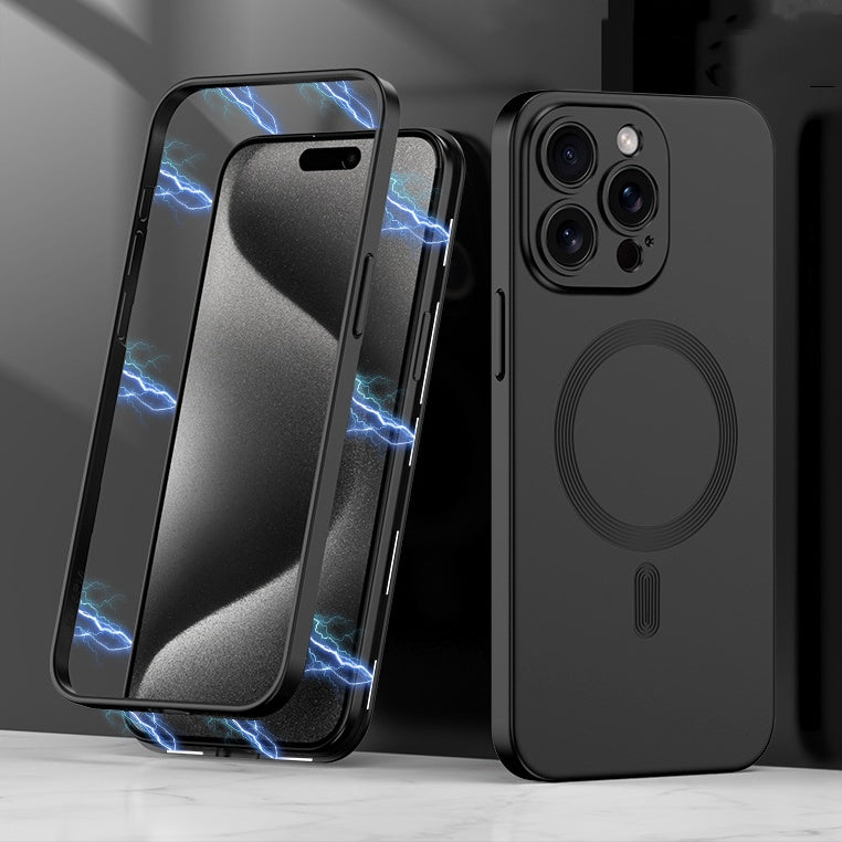 Couverture complète du boîtier de téléphone de charge sans fil magnétique