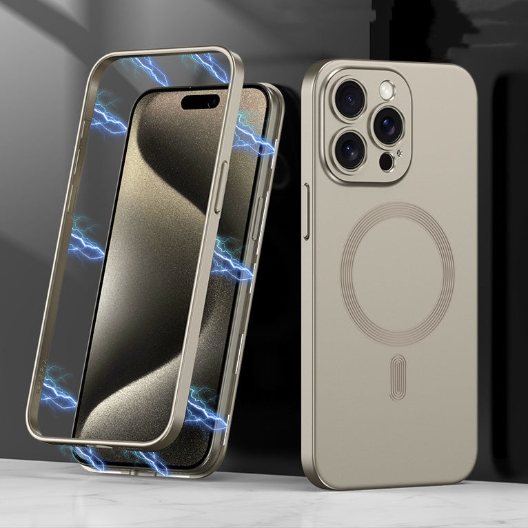 Couverture complète du boîtier de téléphone de charge sans fil magnétique