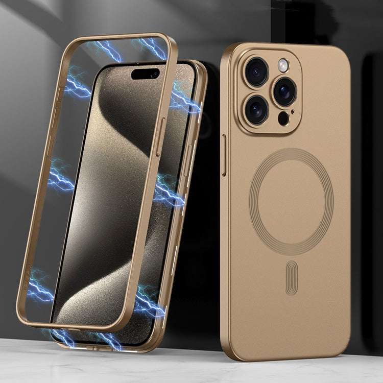 Couverture complète du boîtier de téléphone de charge sans fil magnétique