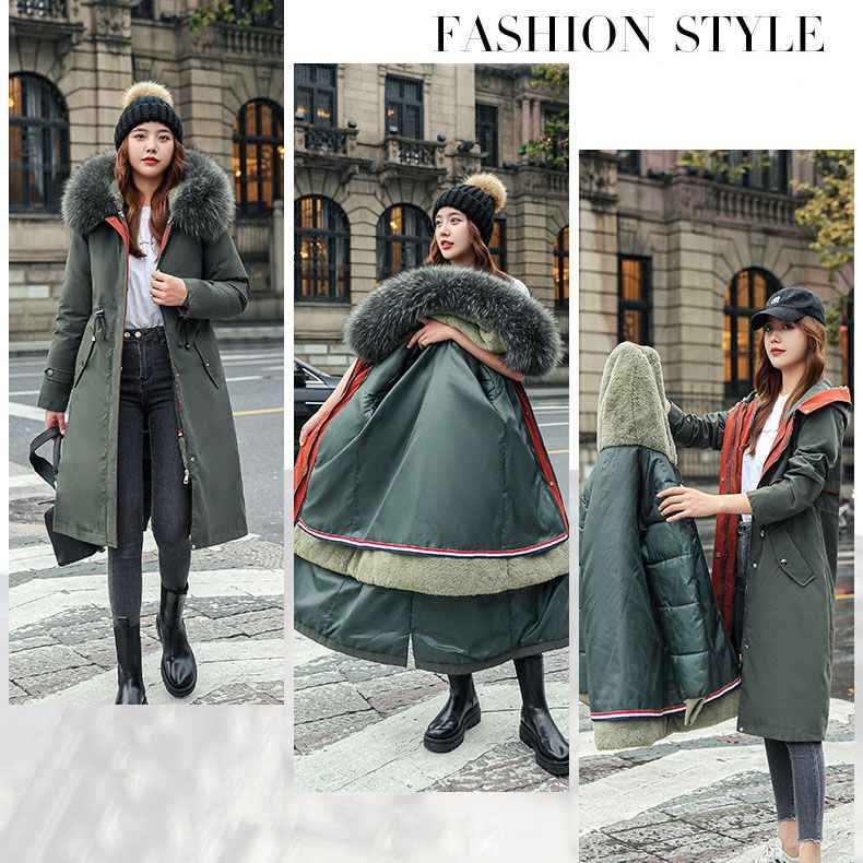 🎁Vente précoce du Black Friday🎁 Manteau d'hiver pour femme avec capuche et col en fourrure, parka décontractée⛄