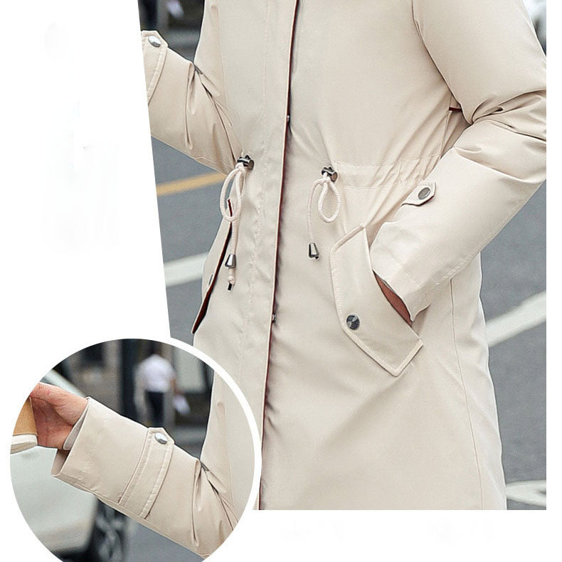 🎁Vente précoce du Black Friday🎁 Manteau d'hiver pour femme avec capuche et col en fourrure, parka décontractée⛄