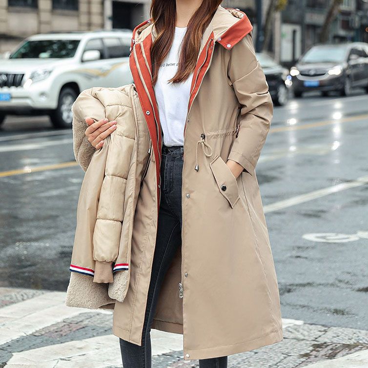 🎁Vente précoce du Black Friday🎁 Manteau d'hiver pour femme avec capuche et col en fourrure, parka décontractée⛄