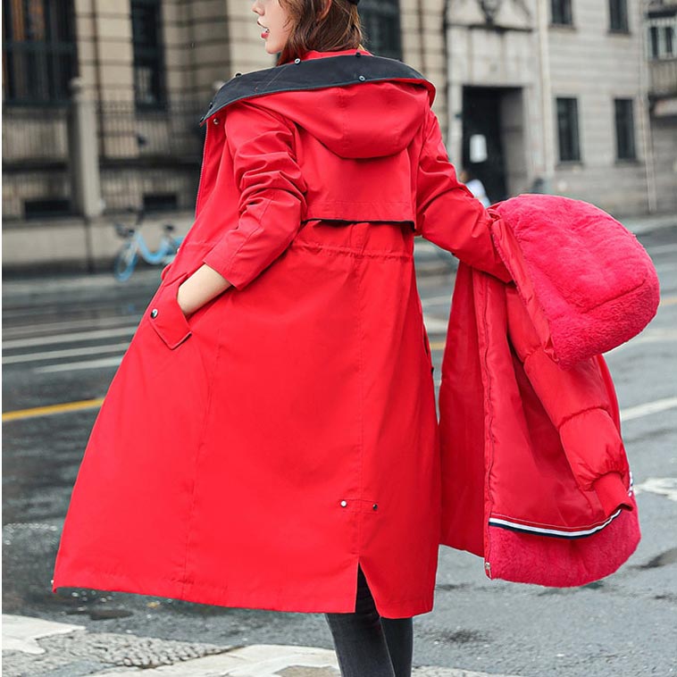 🎁Vente précoce du Black Friday🎁 Manteau d'hiver pour femme avec capuche et col en fourrure, parka décontractée⛄