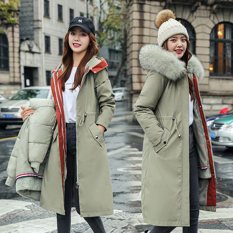 🎁Vente précoce du Black Friday🎁 Manteau d'hiver pour femme avec capuche et col en fourrure, parka décontractée⛄
