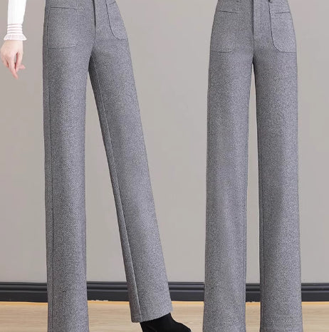 [Cadeau pour elle] Pantalon à jambe droite thermique haute taille des femmes