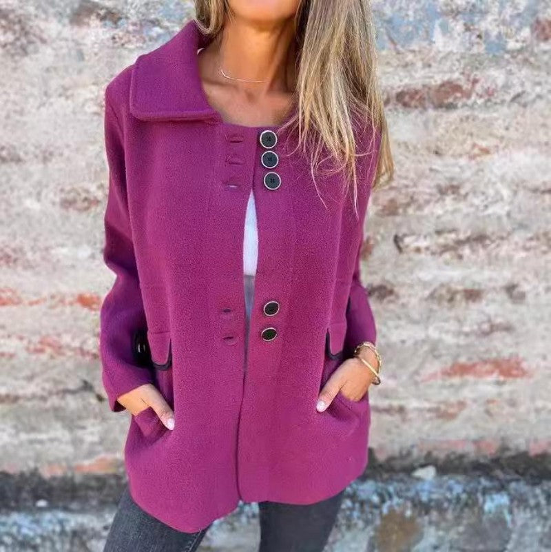 Veste en tweed élégante et chaude pour femmes en hiver
