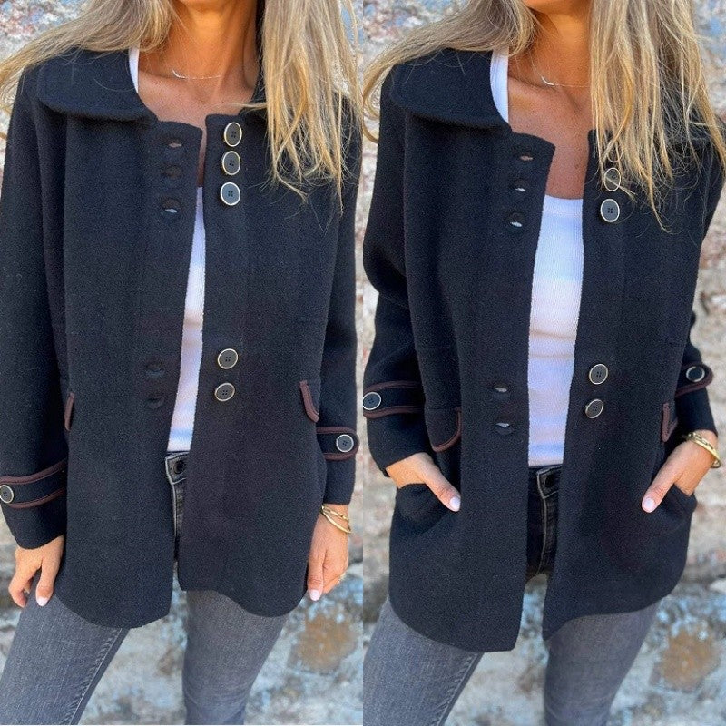 Veste en tweed élégante et chaude pour femmes en hiver