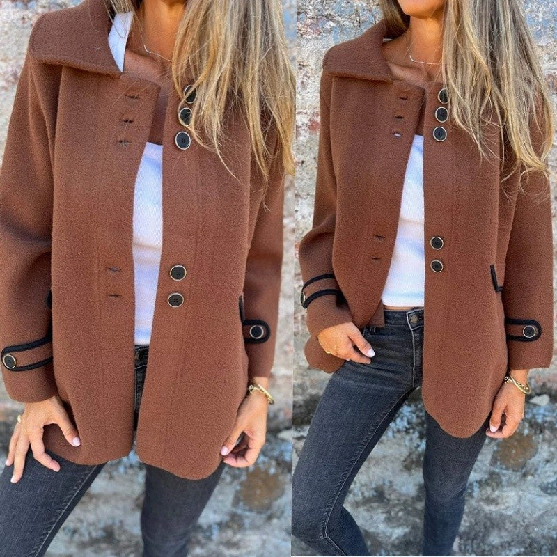 Veste en tweed élégante et chaude pour femmes en hiver