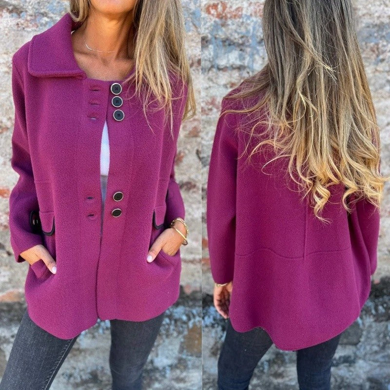 Veste en tweed élégante et chaude pour femmes en hiver
