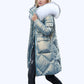Manteau d'hiver matelassé brillant pour femmes