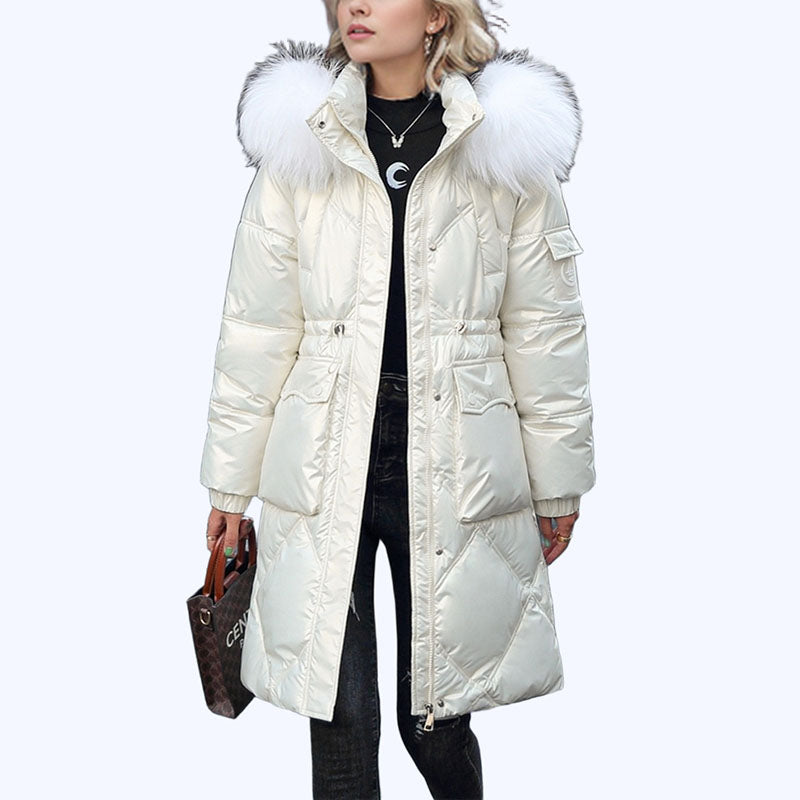 Manteau d'hiver matelassé brillant pour femmes