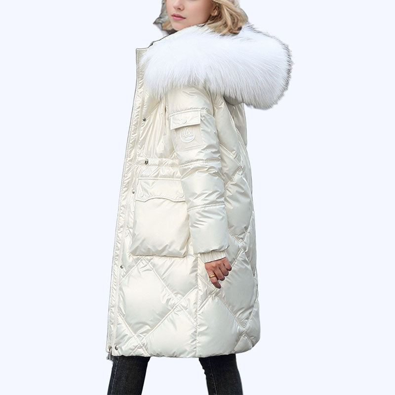 Manteau d'hiver matelassé brillant pour femmes