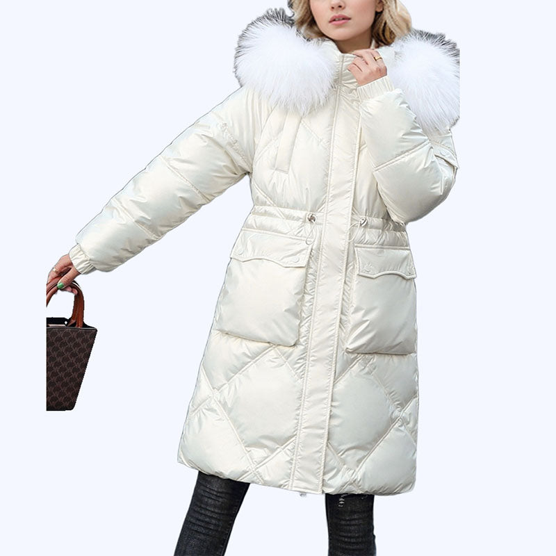 Manteau d'hiver matelassé brillant pour femmes