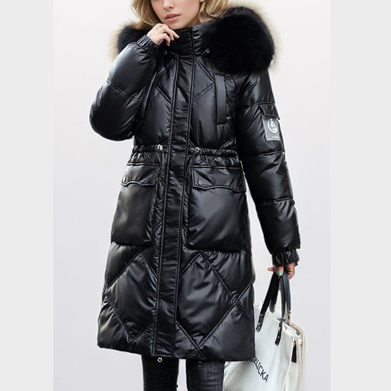 Manteau d'hiver matelassé brillant pour femmes