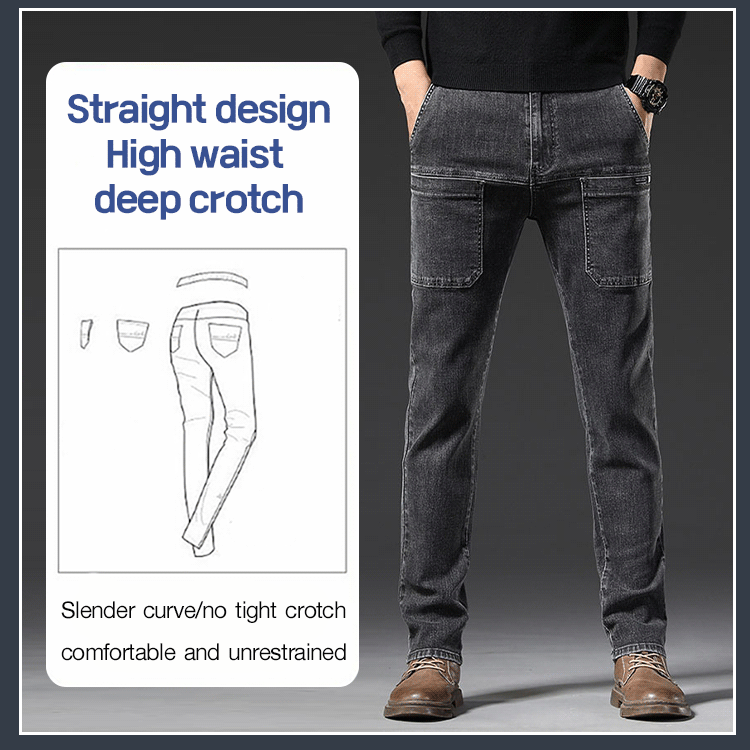 Jean extensible à jambe droite pour homme