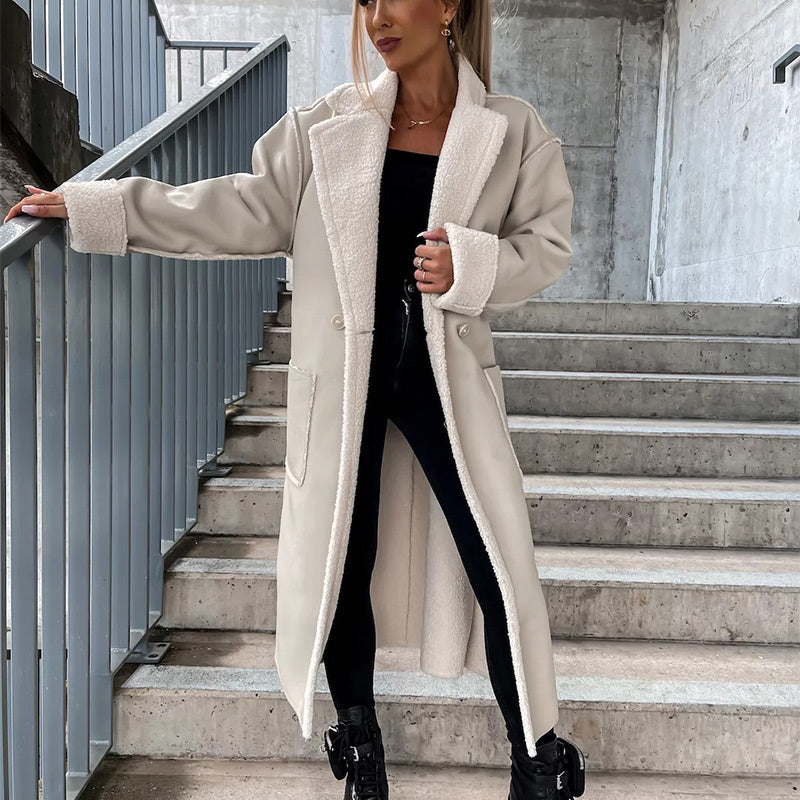 🔥Vente de Noël - 49% DE RÉDUCTION🔥❄️ Veste à revers élégante avec ceinture pour femmes