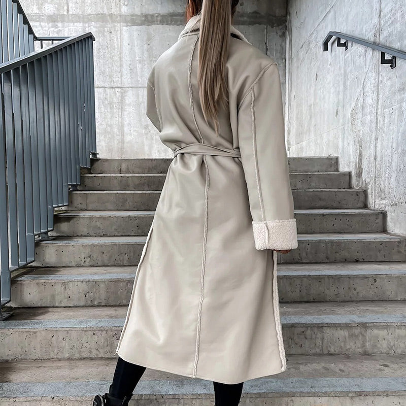 🔥Vente de Noël - 49% DE RÉDUCTION🔥❄️ Veste à revers élégante avec ceinture pour femmes