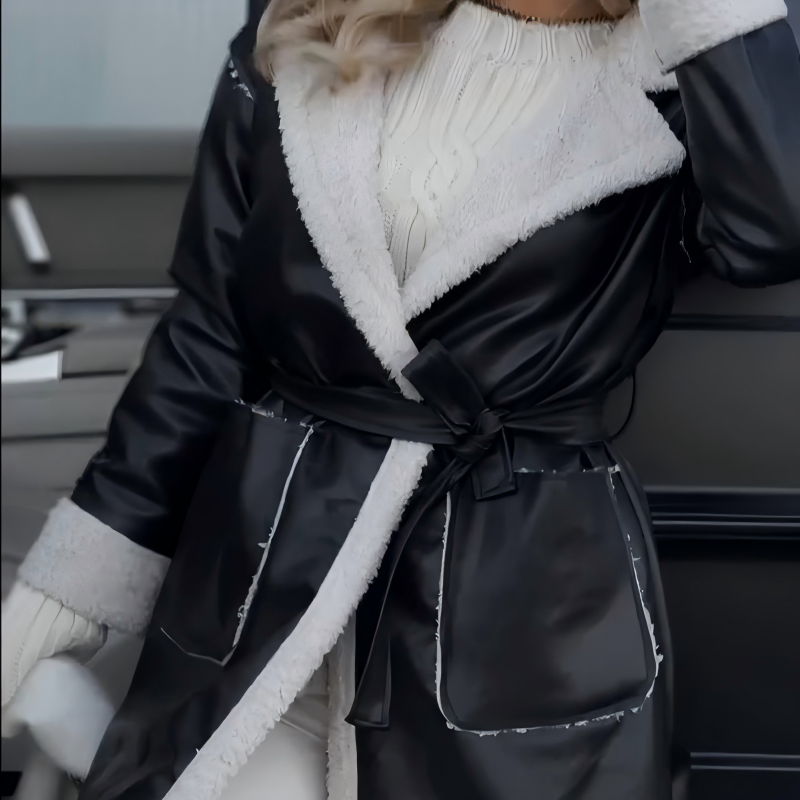 🔥Vente de Noël - 49% DE RÉDUCTION🔥❄️ Veste à revers élégante avec ceinture pour femmes