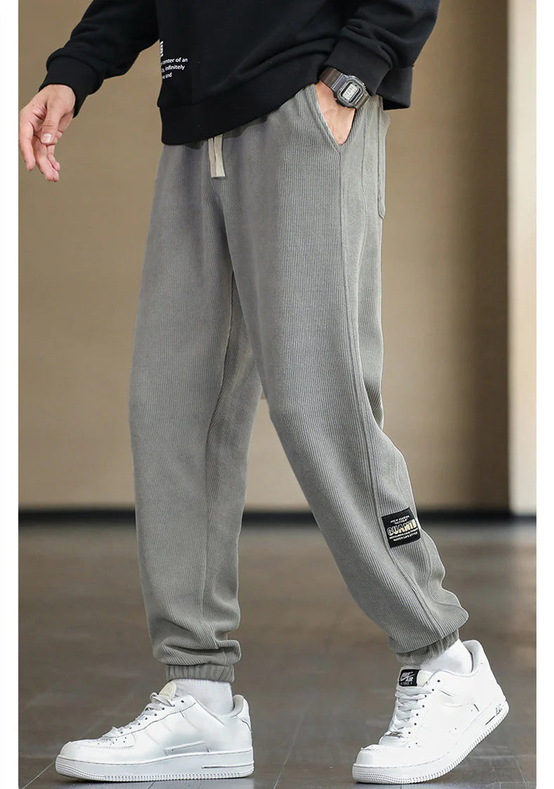 Pantalon doux décontracté en tissu velours côtelé pour hommes