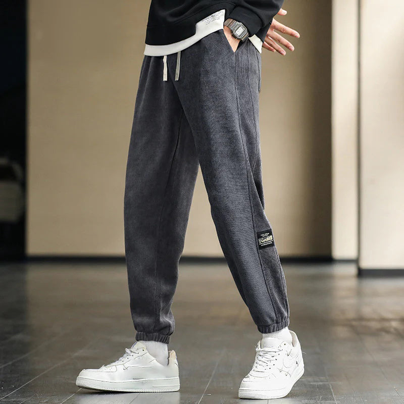 Pantalon doux décontracté en tissu velours côtelé pour hommes