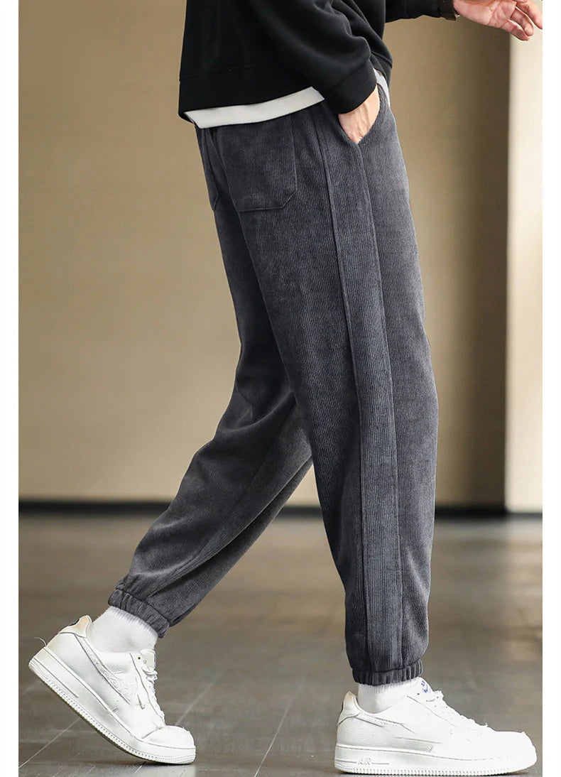 Pantalon doux décontracté en tissu velours côtelé pour hommes