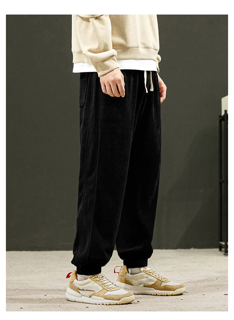 Pantalon doux décontracté en tissu velours côtelé pour hommes