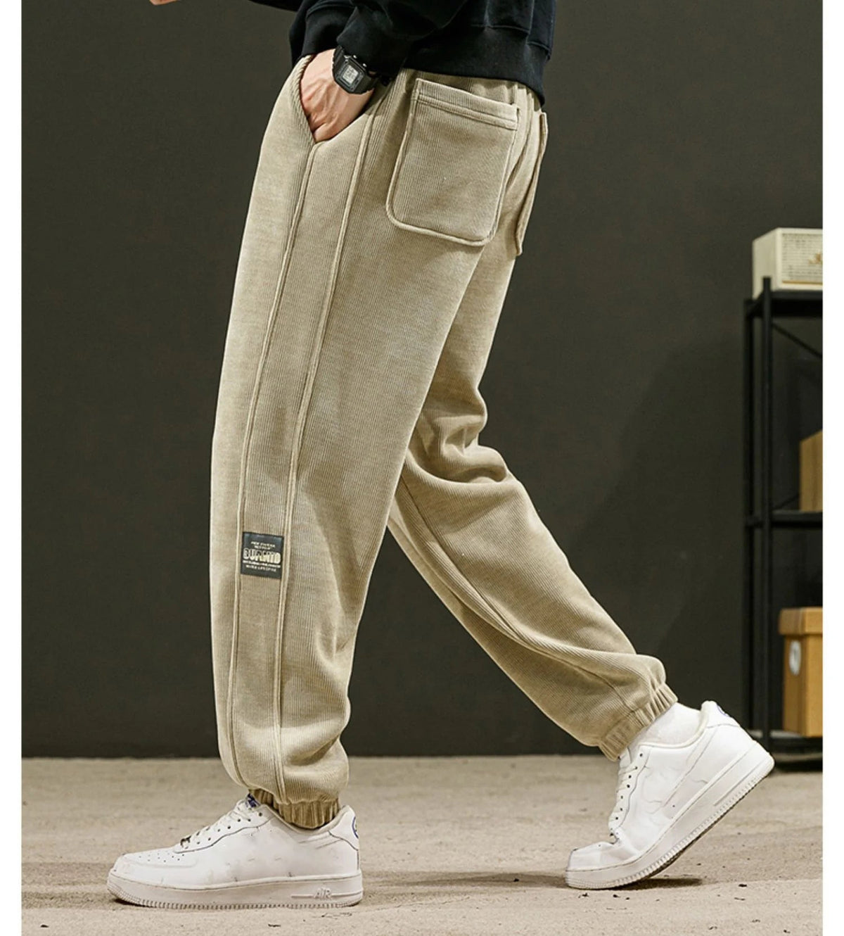 Pantalon doux décontracté en tissu velours côtelé pour hommes
