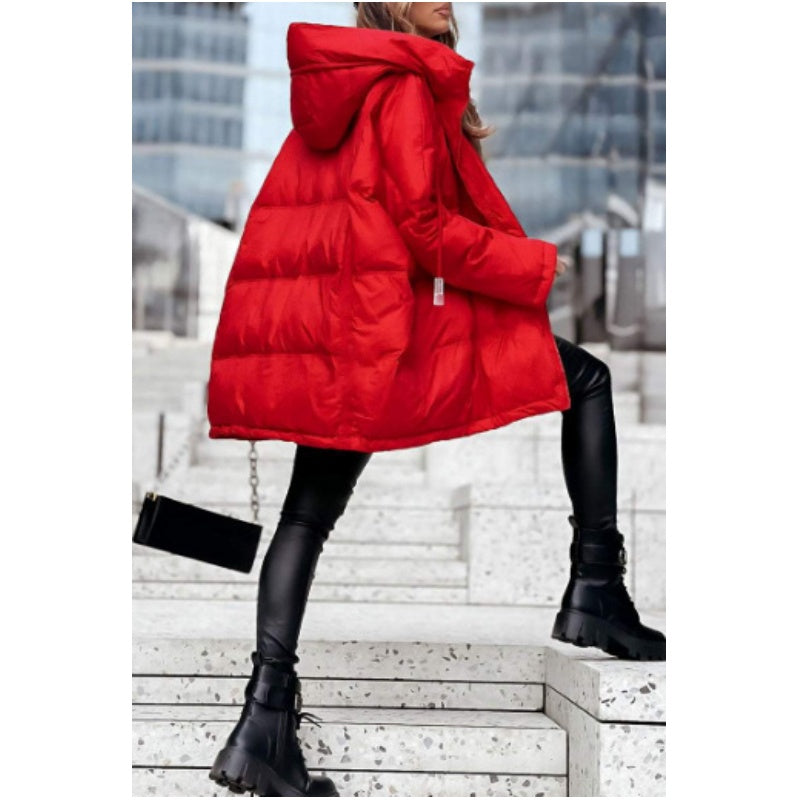 Veste à capuche en coton uni pour femme