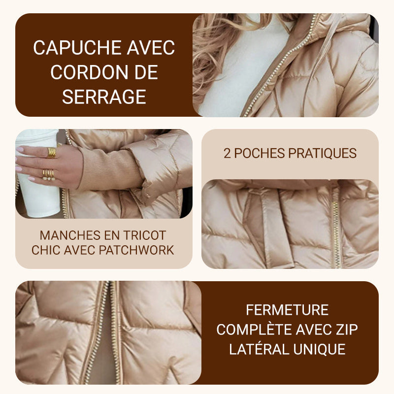 🔥 Soldes du Nouvel An - 49% de réduction 🔥Manteau en Coton à Capuche Mi-Long pour Femme