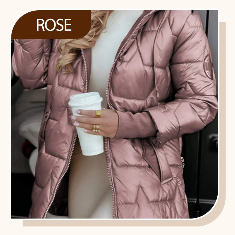 🔥 Soldes du Nouvel An - 49% de réduction 🔥Manteau en Coton à Capuche Mi-Long pour Femme